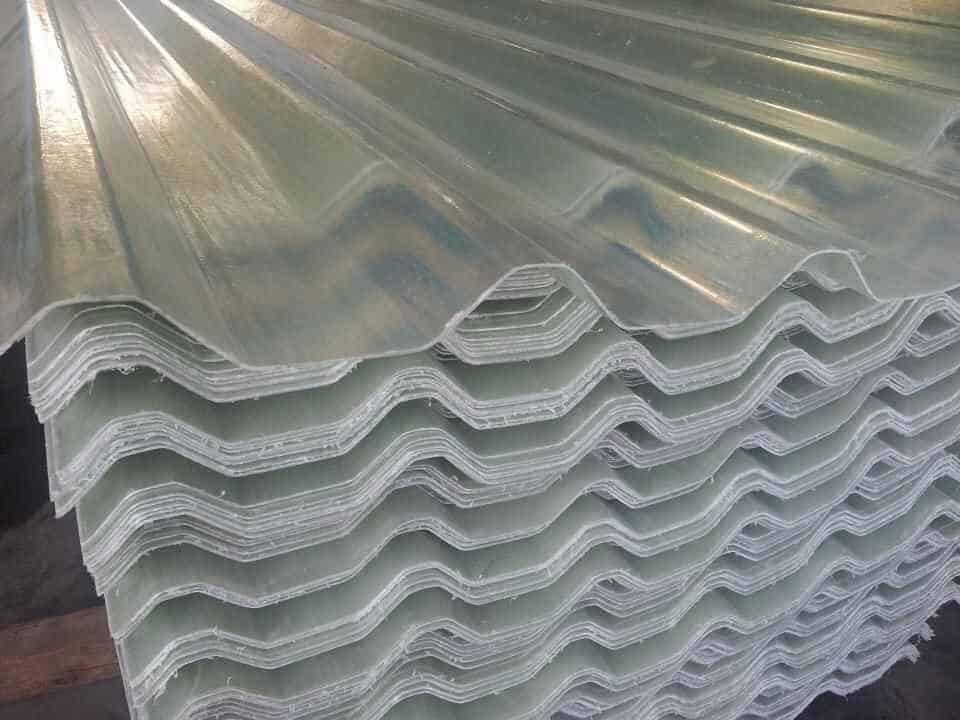 FRP roofing sheet close-up