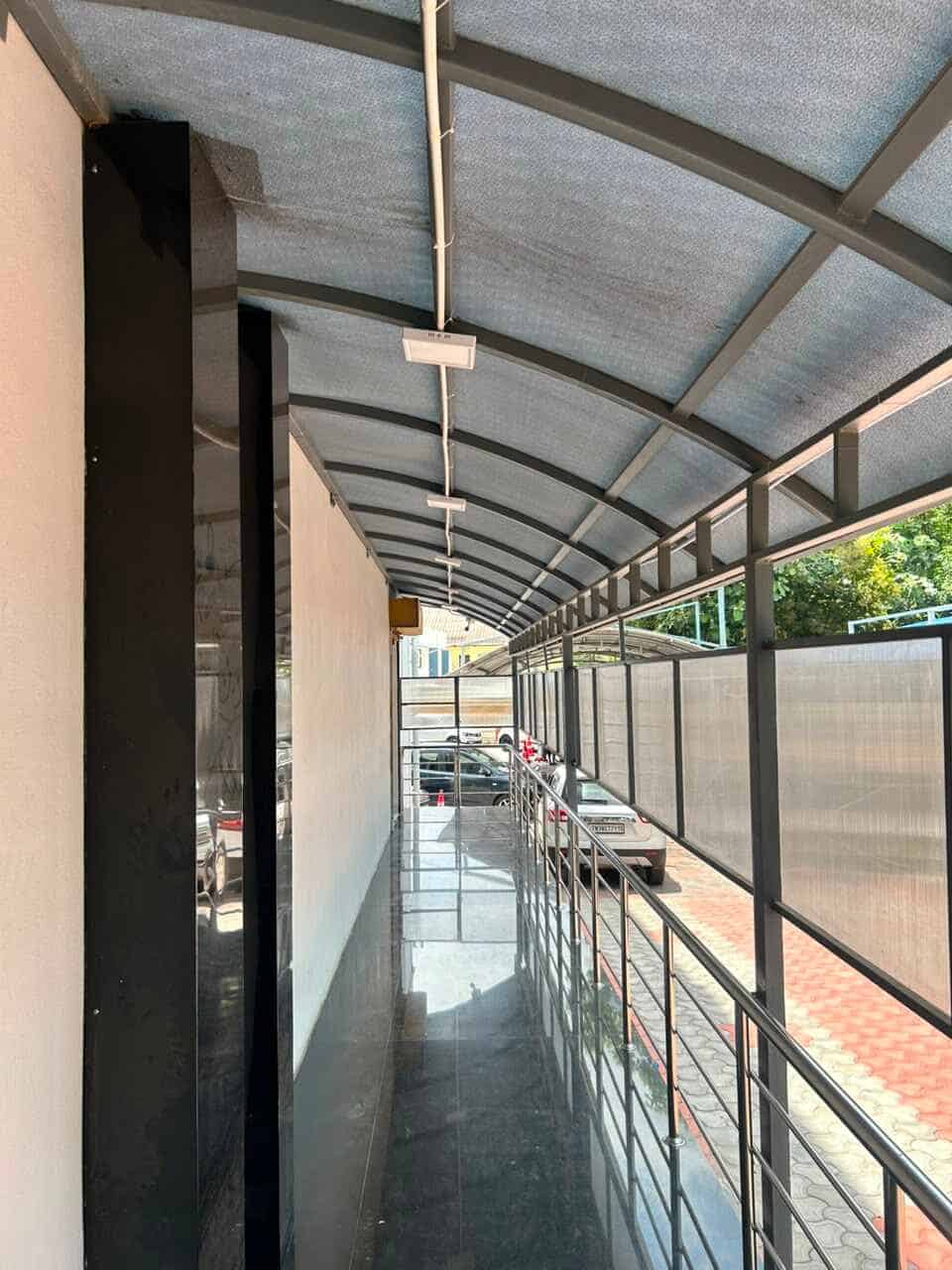 Polycarbonate roofing sheet close-up